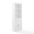 Crosley 78" Stanton Storage Bookcase White: Traditional Farmhouse Design, 5 Adjustable Shelves, Cabinet