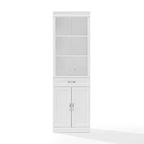 Crosley Libreria portaoggetti 78" Stanton bianca: Design tradizionale stile rustico, 5 ripiani regolabili, Mobiletto