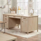 Scrivania direzionale Whitaker Point in acero naturale - Sauder: Mobili per l'home office con contenitore e vassoio per tastiera