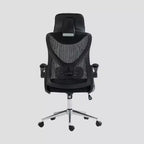 Sedia da ufficio ergonomica Techni Mobili Essential con poggiatesta e supporto lombare nera