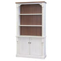 78" Durham 3 Shelf Bookcase with Lower Doors White - Martin Furniture: Cottage Style, Metal Hardware