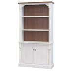 78" Durham 3 Shelf Bookcase with Lower Doors White - Martin Furniture: Cottage Style, Metal Hardware