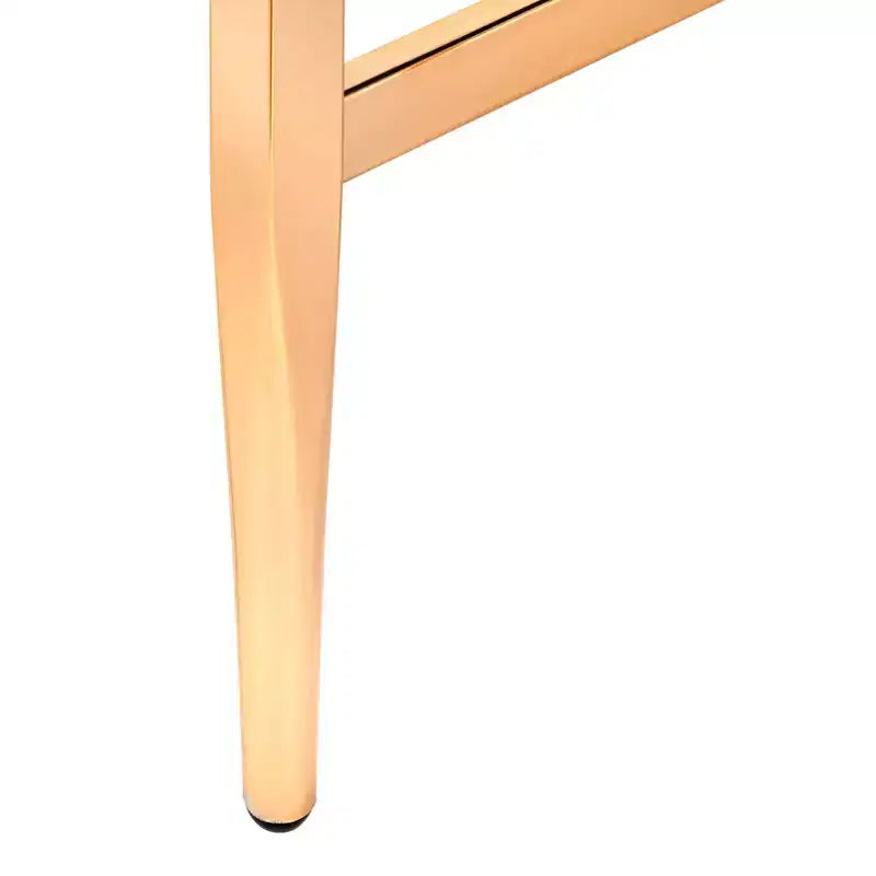 Lifestorey Scrivania Thayer in vetro stile metà secolo oro brillante: Eleganza moderna, struttura in metallo, ripiano aperto