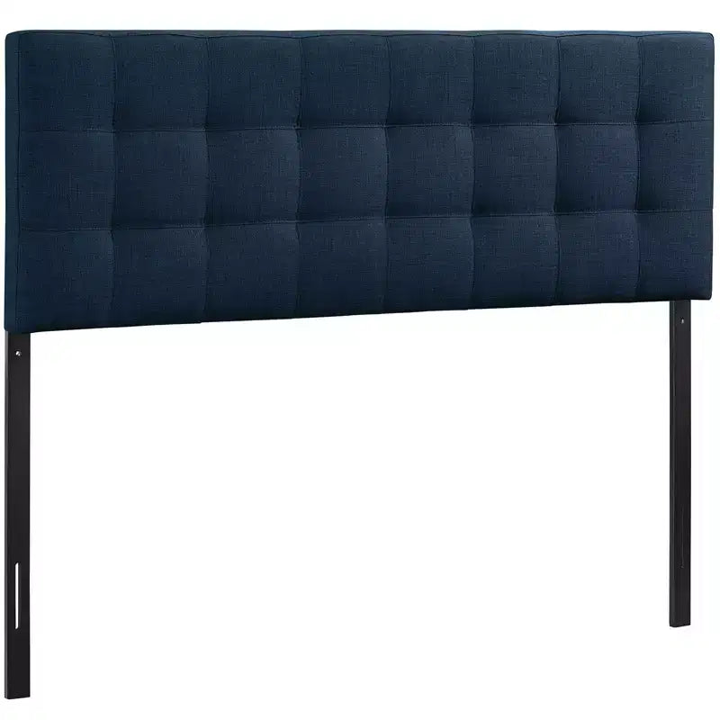 Testiera in tessuto completamente imbottita Lily blu marino - Modway