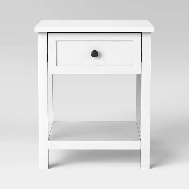 Traditional Side Table with Storage Drawer Classic White - Room Essentials™ (Assembly Required)