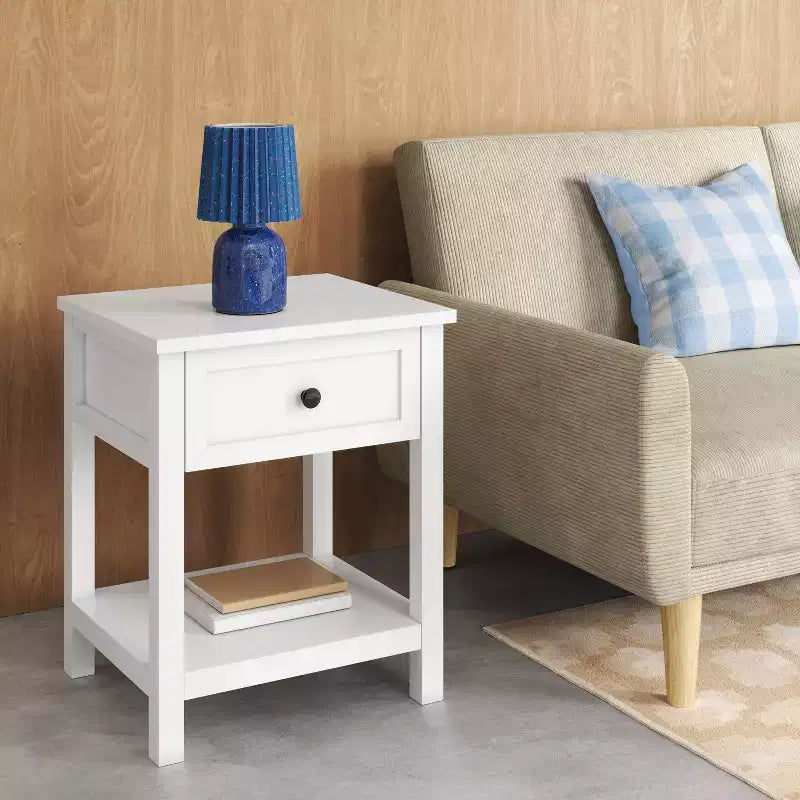 Tavolino tradizionale con cassetto portaoggetti bianco classico - Room Essentials™ (montaggio richiesto)