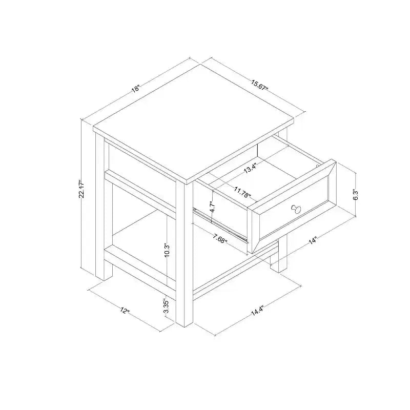 Tavolino tradizionale con cassetto portaoggetti bianco classico - Room Essentials™ (montaggio richiesto)