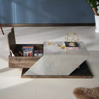 HOMES: Inside + Out Tavolino Antero con piano sollevabile Quercia Riciclata: Stile Industriale, Vano Contenitore, MDF