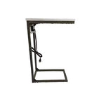 Tavolino per laptop Chloe di Carolina Living con porte USB effetto legno di recupero e ferro anticato: piano rettangolare in legno di mango, struttura in ferro