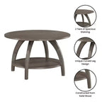 Breighton Home Tavolino da caffè Aldrin con ripiano, grigio scuro spazzolato
