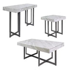 3pc Rohde Contemporary Coffee Table Set with Drawers Gray/Gum Metal - miBasics