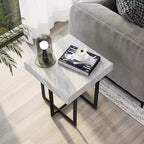 Set 3 tavolini da caffè contemporanei Rohde con cassetti, grigio/metallo color gomma - miBasics