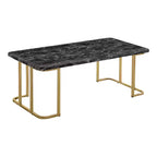 Set 3 Tavolini Trillick con Piano Effetto Marmo Oro/Nero - miBasics: Struttura in Metallo in Stile Moderno di Metà Secolo, Finitura Verniciata a Polvere