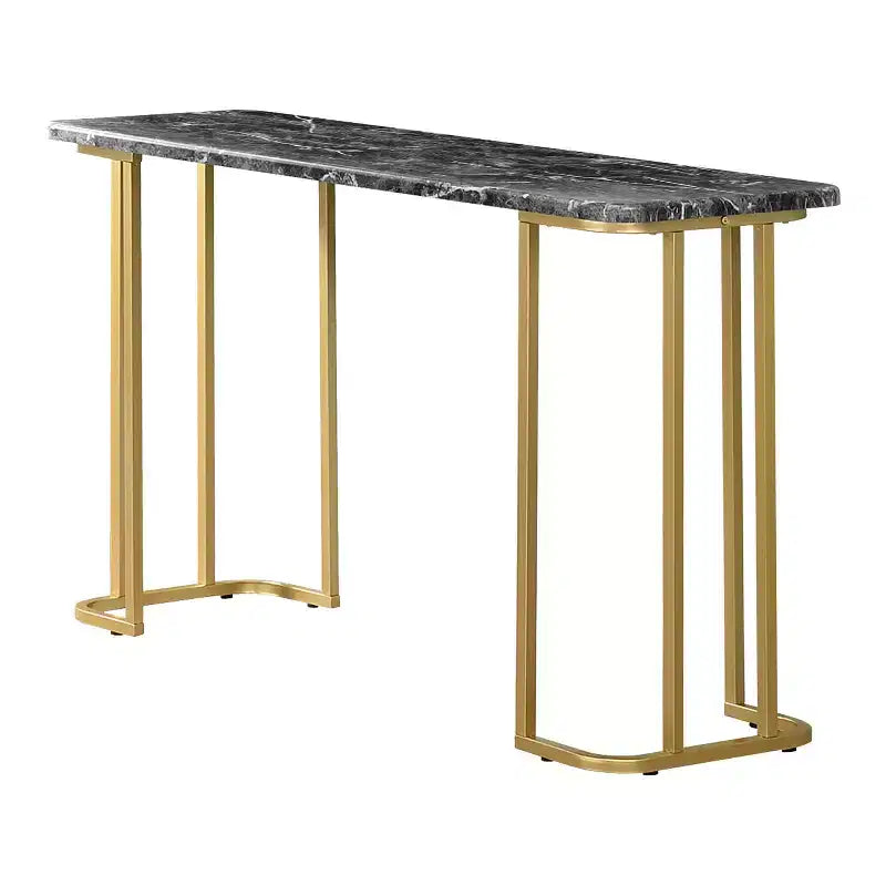 Set 3 Tavolini Trillick con Piano Effetto Marmo Oro/Nero - miBasics: Struttura in Metallo in Stile Moderno di Metà Secolo, Finitura Verniciata a Polvere