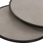 Set di 2 tavolini da caffè sovrapponibili Rina in calcestruzzo/metallo Grigio/Nero - Armen Living: Design moderno con gambe a U per il soggiorno