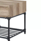 Acme Furniture Brantley 22" Cassetto e 1 Ripiano Tavolini d'Appoggio Rovere e Nero Sabbiato: Nessun Montaggio, Spazio Aperto
