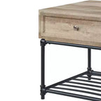 Acme Furniture Brantley 22" Cassetto e 1 Ripiano Tavolini d'Appoggio Rovere e Nero Sabbiato: Nessun Montaggio, Spazio Aperto