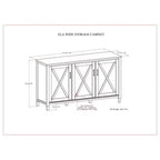 Armadio contenitore largo WyndenHall Cantina, marrone fumo