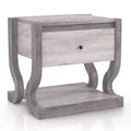 miBasics Brunswicke Transitional 1 Drawer End Table Coastal White: Bedroom Storage, Pedestal Design