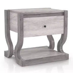 miBasics Brunswicke Transitional 1 Drawer End Table Coastal White: Bedroom Storage, Pedestal Design
