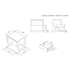 miBasics Brunswicke Tavolino portaoggetti da Comodino/Divano Transizionale a 1 Cassetto, Bianco Costiero: Contenitore per Camera da Letto, Design a Piedistallo