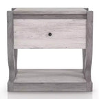 miBasics Brunswicke Tavolino portaoggetti da Comodino/Divano Transizionale a 1 Cassetto, Bianco Costiero: Contenitore per Camera da Letto, Design a Piedistallo