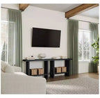 Nathan James Set di 2 Tavolini Consolle in Legno Virgo Neri