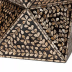 Baxton Studio Feronia Tavolino in Madonnina Nero/Bronzo Floreale: Struttura quadrata in MDF, 46 cm Altezza, 35 cm Larghezza
