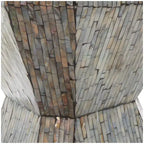 Olivia & May Tavolino d'Appoggio a Clessidra Geometrico in Madreperla con Motivo a Mosaico Lineare Grigio: Stile Bohemien, Nessun Montaggio Richiesto
