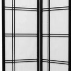 Paravento Shoji a doppia croce, 183 cm, colore nero (5 pannelli), mobili orientali: cornice in legno duro, ferramenta in metallo, nessun assemblaggio richiesto