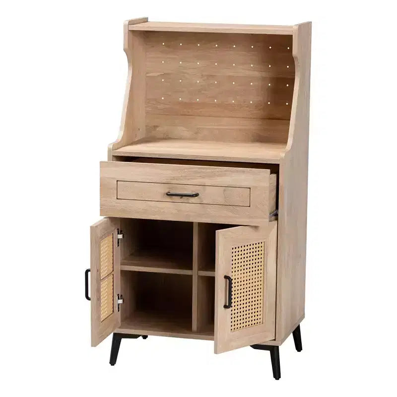 Baxton Studio Mobile da cucina Pavone in legno, marrone rovere/nero