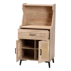 Baxton Studio Mobile da cucina Pavone in legno, marrone rovere/nero