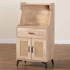 Baxton Studio Mobile da cucina Pavone in legno, marrone rovere/nero