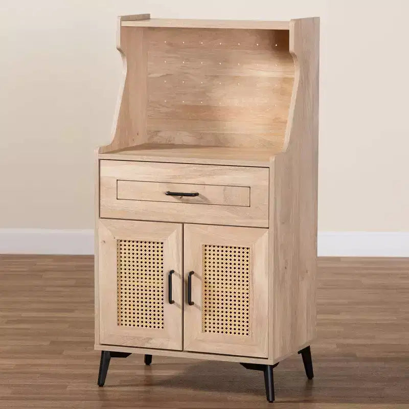 Baxton Studio Mobile da cucina Pavone in legno, marrone rovere/nero