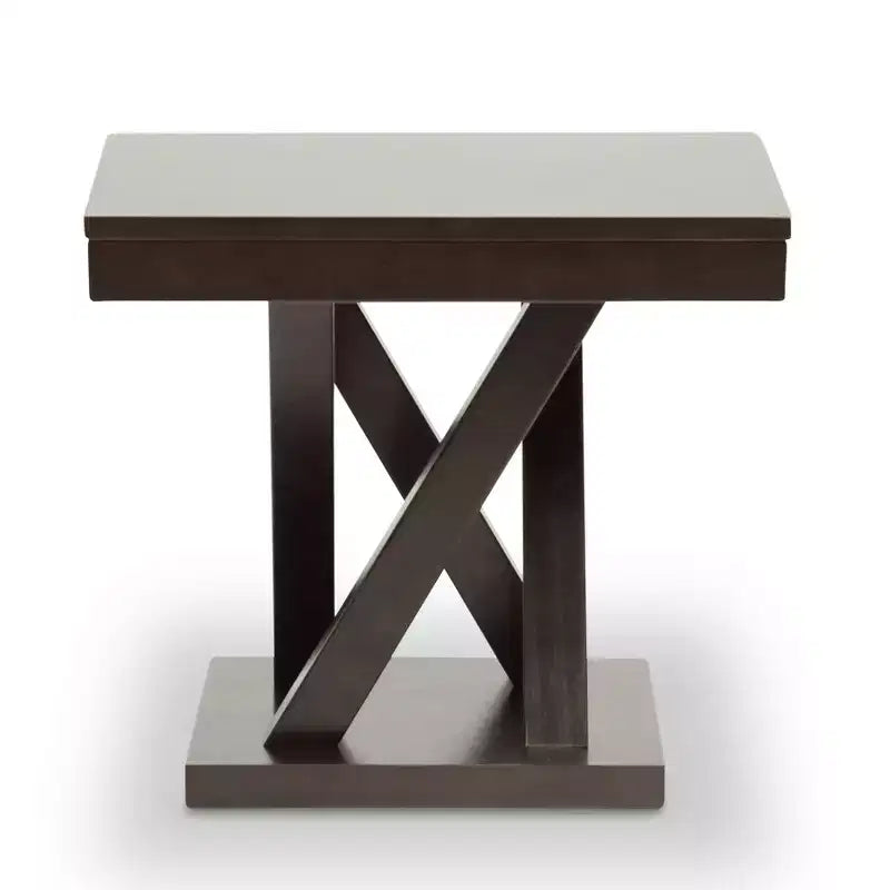 Everdon tavolino moderno, marrone scuro - Baxton Studio: Robusto tavolino quadrato per soggiorno