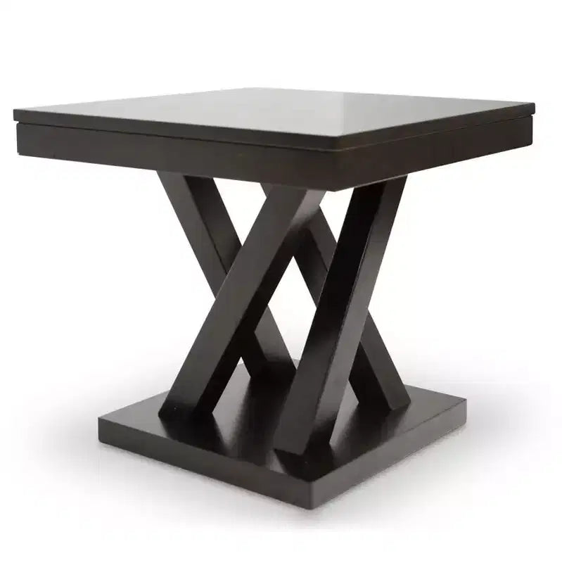 Everdon tavolino moderno, marrone scuro - Baxton Studio: Robusto tavolino quadrato per soggiorno