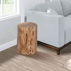 Sgabello/Tavolino Rustico Urbano a Tronco 17" in Legno di Acacia con Bordo Naturale, Dettagli di Venature e Nodi, Marrone Naturale