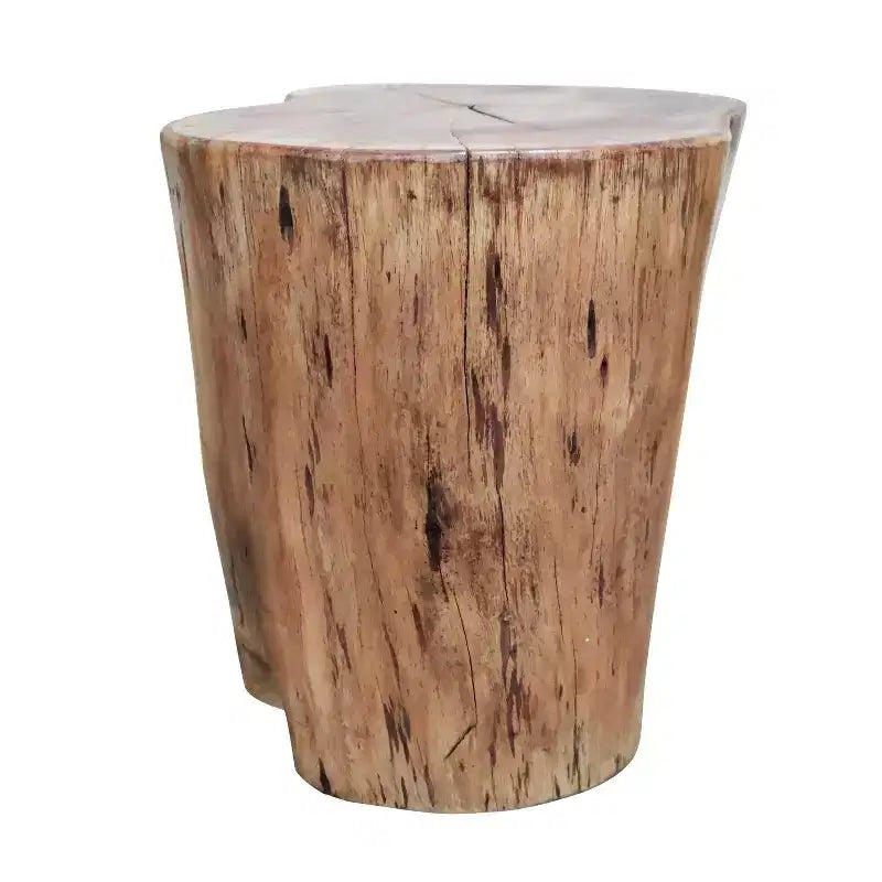 Sgabello/Tavolino Rustico Urbano a Tronco 17" in Legno di Acacia con Bordo Naturale, Dettagli di Venature e Nodi, Marrone Naturale