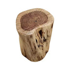 Sgabello/Tavolino Rustico Urbano a Tronco 17" in Legno di Acacia con Bordo Naturale, Dettagli di Venature e Nodi, Marrone Naturale
