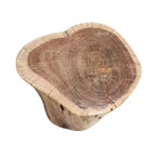 Sgabello/Tavolino Rustico Urbano a Tronco 17" in Legno di Acacia con Bordo Naturale, Dettagli di Venature e Nodi, Marrone Naturale