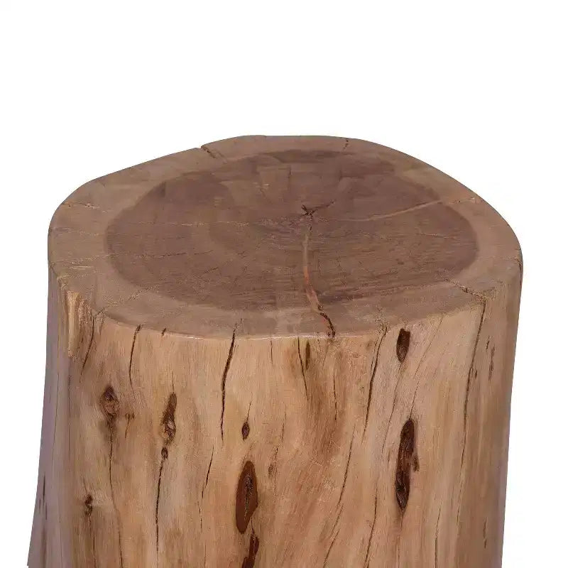 Sgabello/Tavolino Rustico Urbano a Tronco 17" in Legno di Acacia con Bordo Naturale, Dettagli di Venature e Nodi, Marrone Naturale