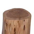 Sgabello/Tavolino Rustico Urbano a Tronco 17" in Legno di Acacia con Bordo Naturale, Dettagli di Venature e Nodi, Marrone Naturale