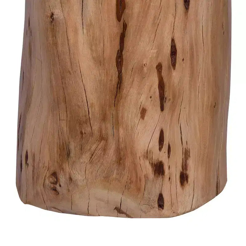 Sgabello/Tavolino Rustico Urbano a Tronco 17" in Legno di Acacia con Bordo Naturale, Dettagli di Venature e Nodi, Marrone Naturale