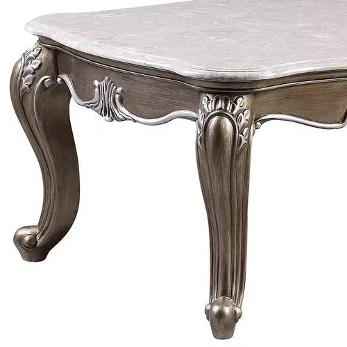 Table basse Elozzol 54" : pieds Queen Anne, sculptures coquilles, aucun assemblage requis - Acme Furniture