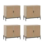 Nathan James Set of 4 Andrew Rattan Storage Cabinet Light Oak