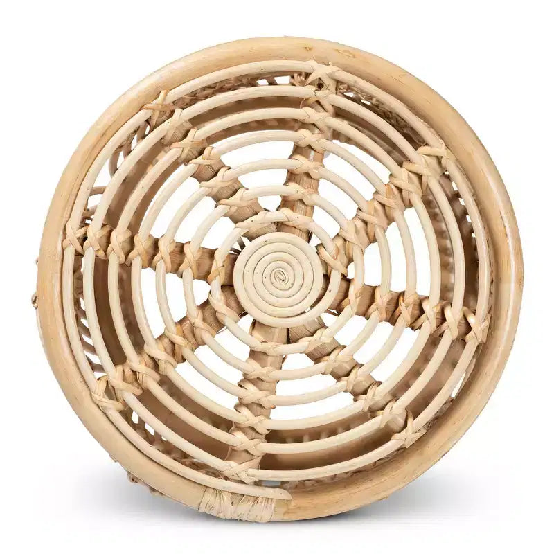 Edena Rattan End Table Natural/Brown - bali & pari: Bohemian Style, No Assembly Required