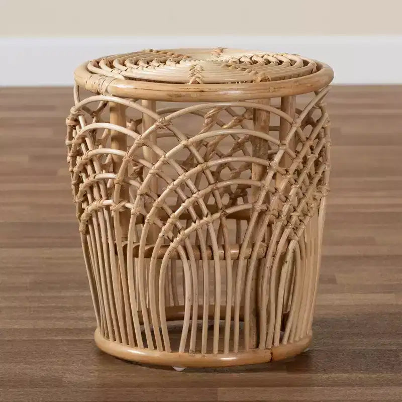 Tavolino rotondo Edena in rattan, naturale/marrone - bali & pari: Stile bohémien, Nessun montaggio richiesto