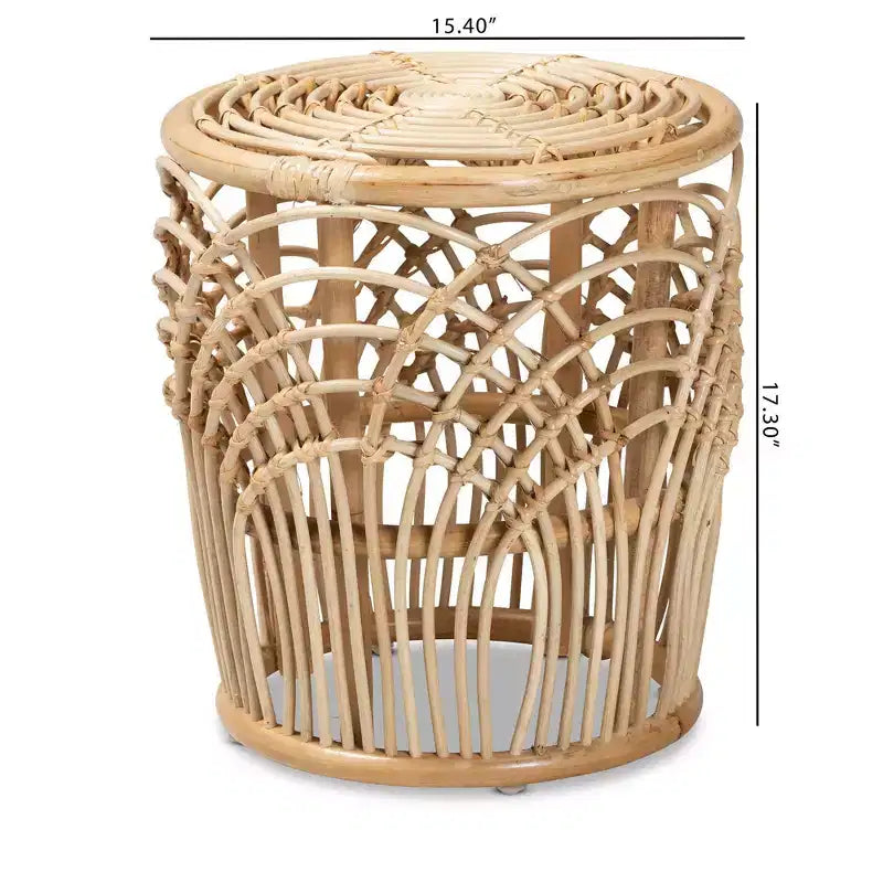 Tavolino rotondo Edena in rattan, naturale/marrone - bali & pari: Stile bohémien, Nessun montaggio richiesto