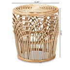 Tavolino rotondo Edena in rattan, naturale/marrone - bali & pari: Stile bohémien, Nessun montaggio richiesto
