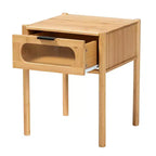 Naresh Tavolino da divano con 1 cassetto in legno di bambù, marrone naturale - Baxton Studio